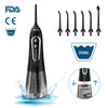 USB Rechargeable Portable Water Flosser – 300ML Electric Oral Irrigator with 6 Nozzle Attachments for Deep Dental Cleaning